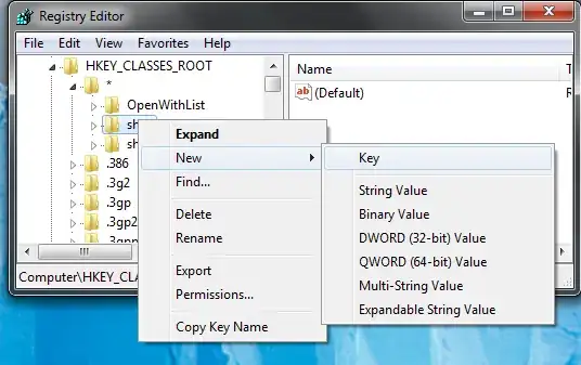 Registry Editor: Creating a key