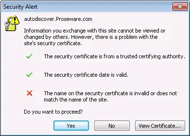 Outlook Security Alert - Self Signed Cert