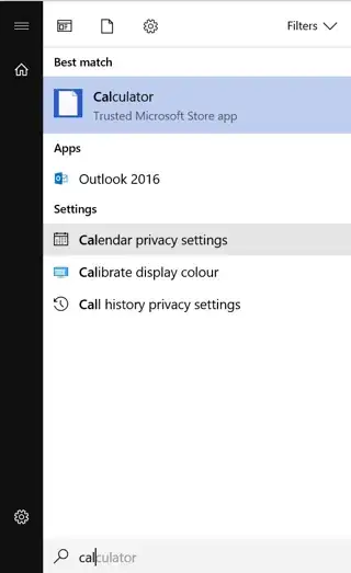 Calculator icon missing, other icons showing