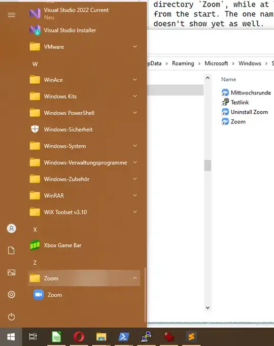 Testlink not shown because of same EXE-path