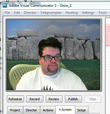 chroma keyed stonehenge in adobe visual communicator