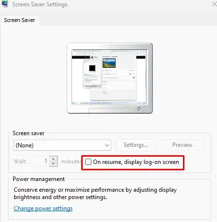 screensaver settings
