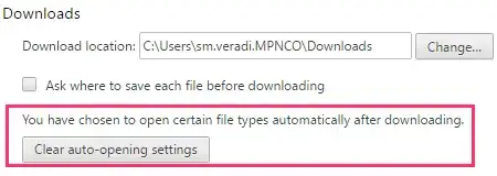 Where to look in "Settings" page for undoing auto-open actions