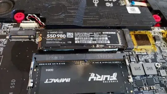 Discoloration around NVME. Pad sweat?