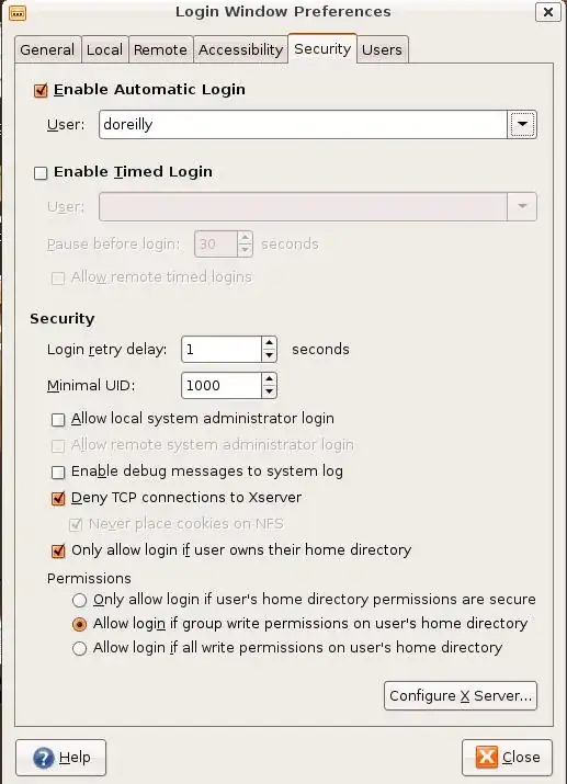 Picture of Login Window