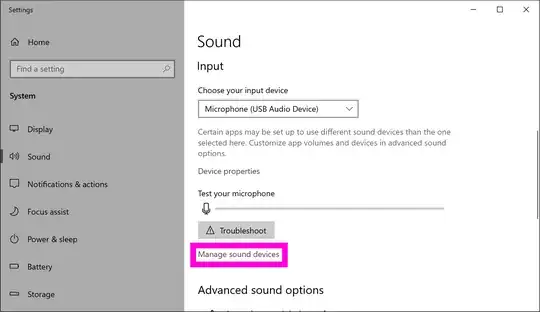 Windows 10 sound settings