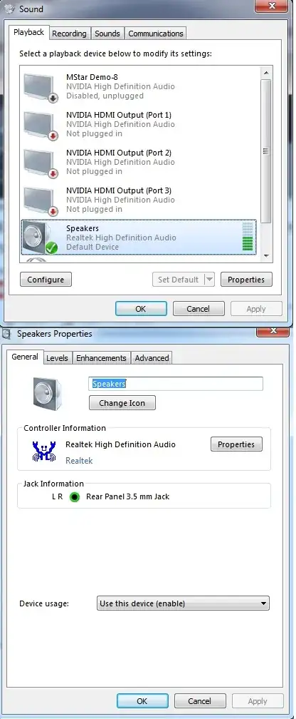 Playback and Speakers Settings