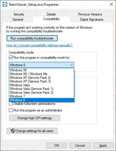 Windows 10 Compatibility Mode