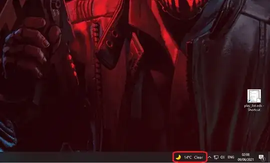 Weather icon on the taskbar1