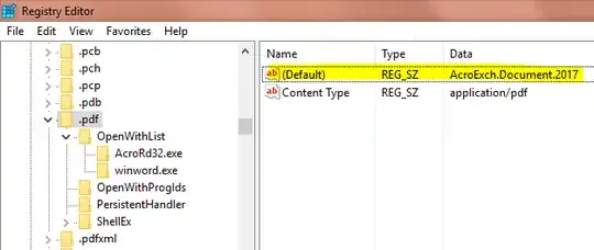 Screenshot showing the .PDF file association