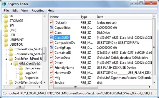 USBSTOR entry in the registry