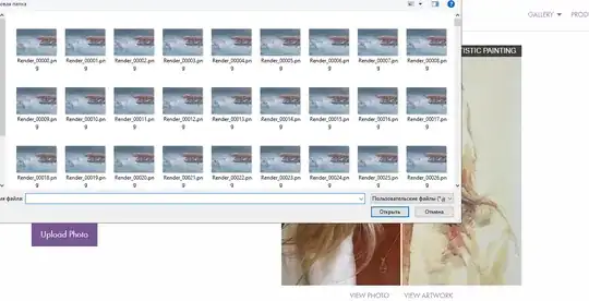 Image. An OS generated file selection dialog box, showing multiple thumbnail images