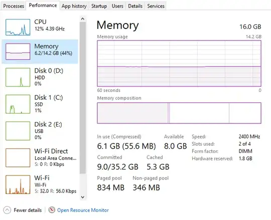 Performance/Memory tab