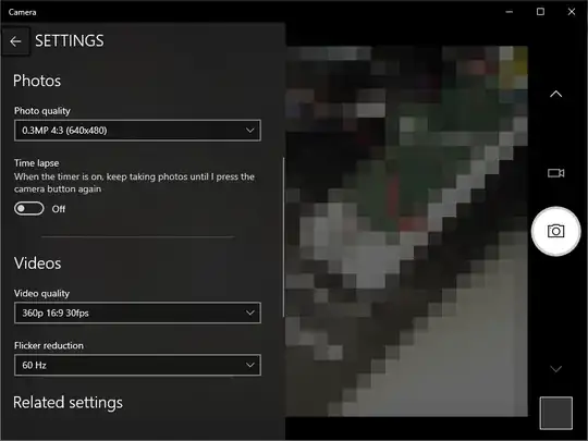 Windows camera app resolution