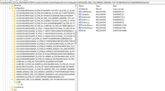 Screenshot of Registry Editor