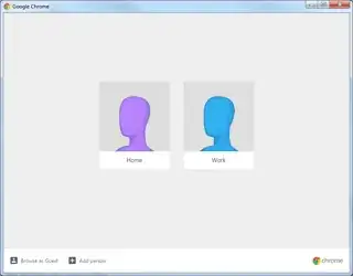 Google Chrome user profile switching page