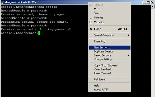 SSH window via puTTY