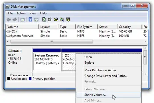 Disk Management - shrink volume