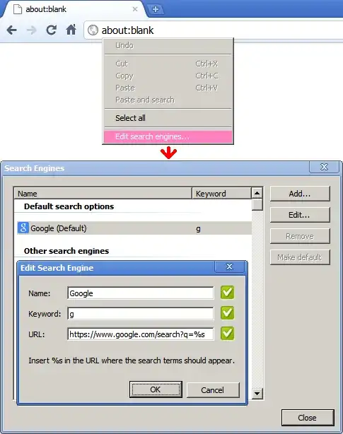Fixing Chrome search by editing custom search
