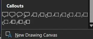 Shapes - Callouts section