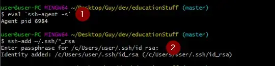 adding pass phrase in git bash on Windows