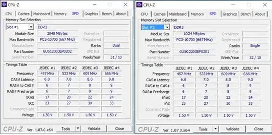 Current Config SPD Tab Slot 1 and 2