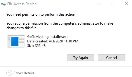 Right Click + Delete with Admin