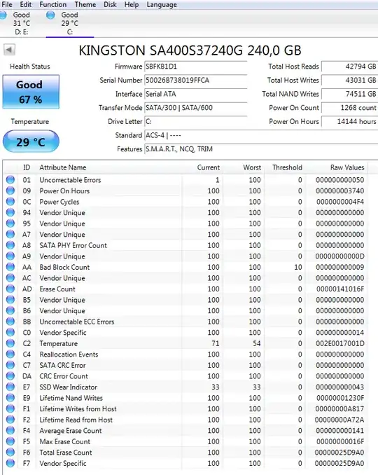 CrystalDisk information