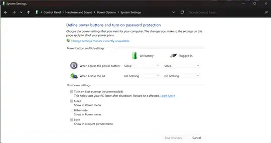 Change what closing the lid does