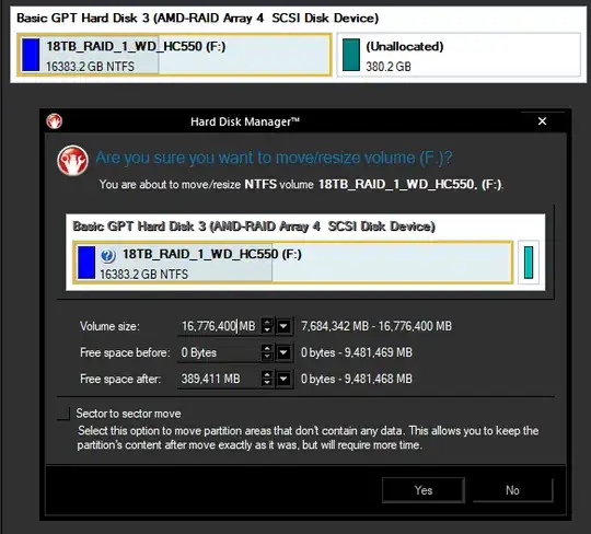 Paragon Hard Disk Manager not using full disk for single partition 18TB
