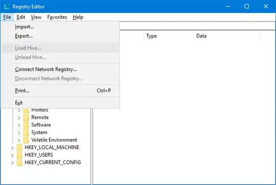Registry Editor - Select HKEY_LOCAL_MACHINE key