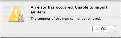 Screenshot of OSX Keychain error when importing Public Key