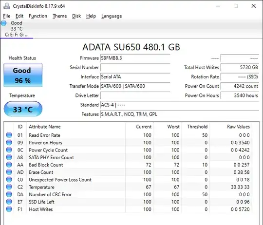 CrystalDiskInfo screenshot