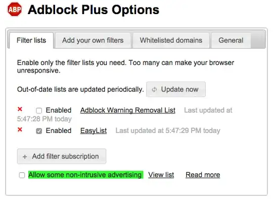 Screen shot of Adblock Plus Options
