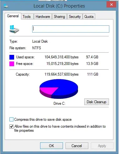 Local Disk (C:) Properties