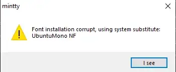 WSLTTY startup error message