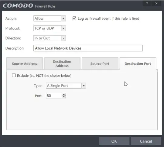 Comodo settings