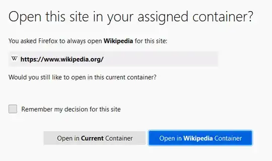 Confirmation to open website in particular container from now on