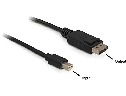 Mini DisplayPort male > DisplayPort male cable