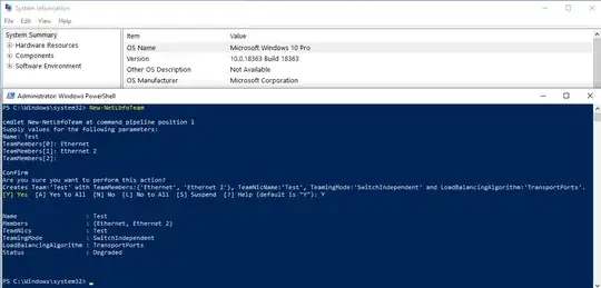 NIC teaming commands on Windows 10