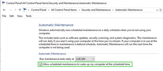 screenshot of Automatic Maintenance