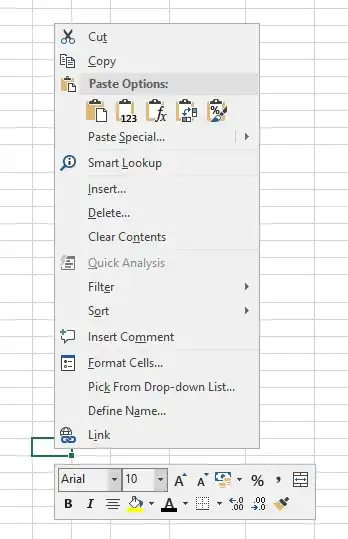 excel drop-down menu