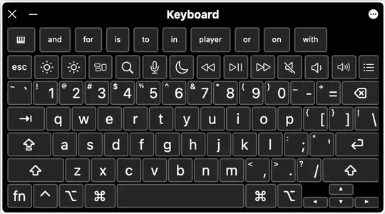 accessibility keyboard (dark mode)