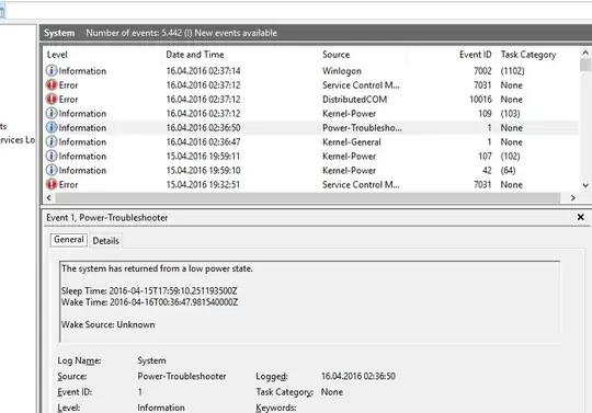Event Log screenshot