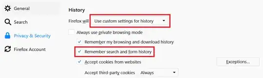 image of Firefox options