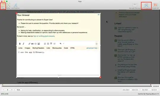 screenshot of cropping the video