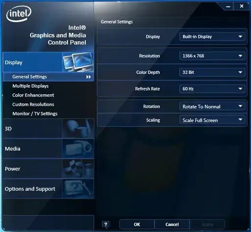 Intel graphics driver display rotation 