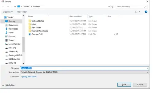 Screenshot of save window