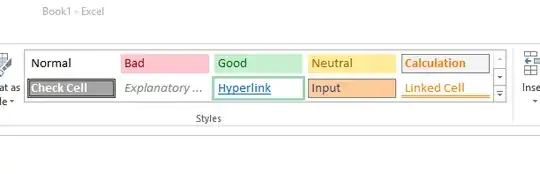 Style section of the ribbon bar