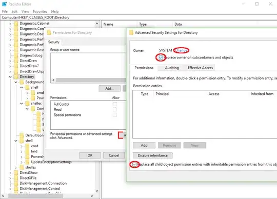 Registry Permissions and Ownership setting